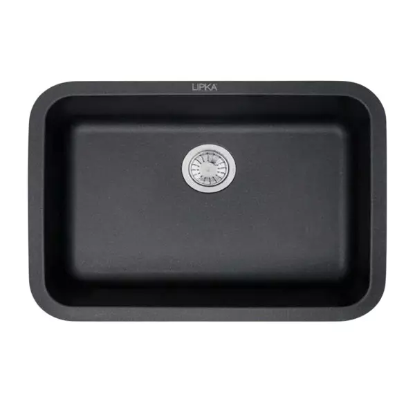 LIPKA Kitchen Sink 610x457x220 mm Matte Finish Stainless Steel Single Bowl, QZRB10-B