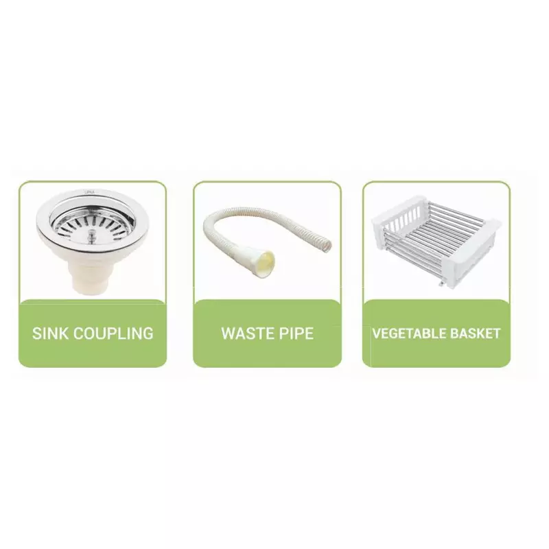 LIPKA Kitchen Sink 610x457x220 mm Matte Finish Stainless Steel Single Bowl, QZRB10-B