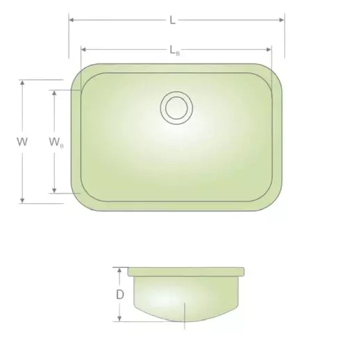 LIPKA Kitchen Sink 610x457x220 mm Matte Finish Stainless Steel Single Bowl, QZRB10-B