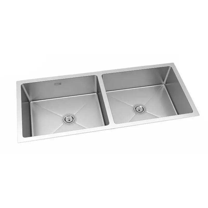 Lotus Fashion Series Tiara Kitchen Sink 1143x508x228 mm Size and 533x457 mm Bowl Stainless Steel Hairline Silver Finish, LFDBT-07