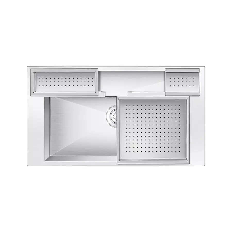 Nirali BG Kitchen Sink Expell Series 915x514 mm (36x20 inch) Hairline Satin Finish Stainless Steel, Era