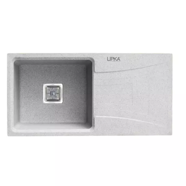LIPKA Kitchen Sink with Drain Board 990x494x232 mm Matte Finish Stainless Steel Single Bowl, QZSBD17-SP