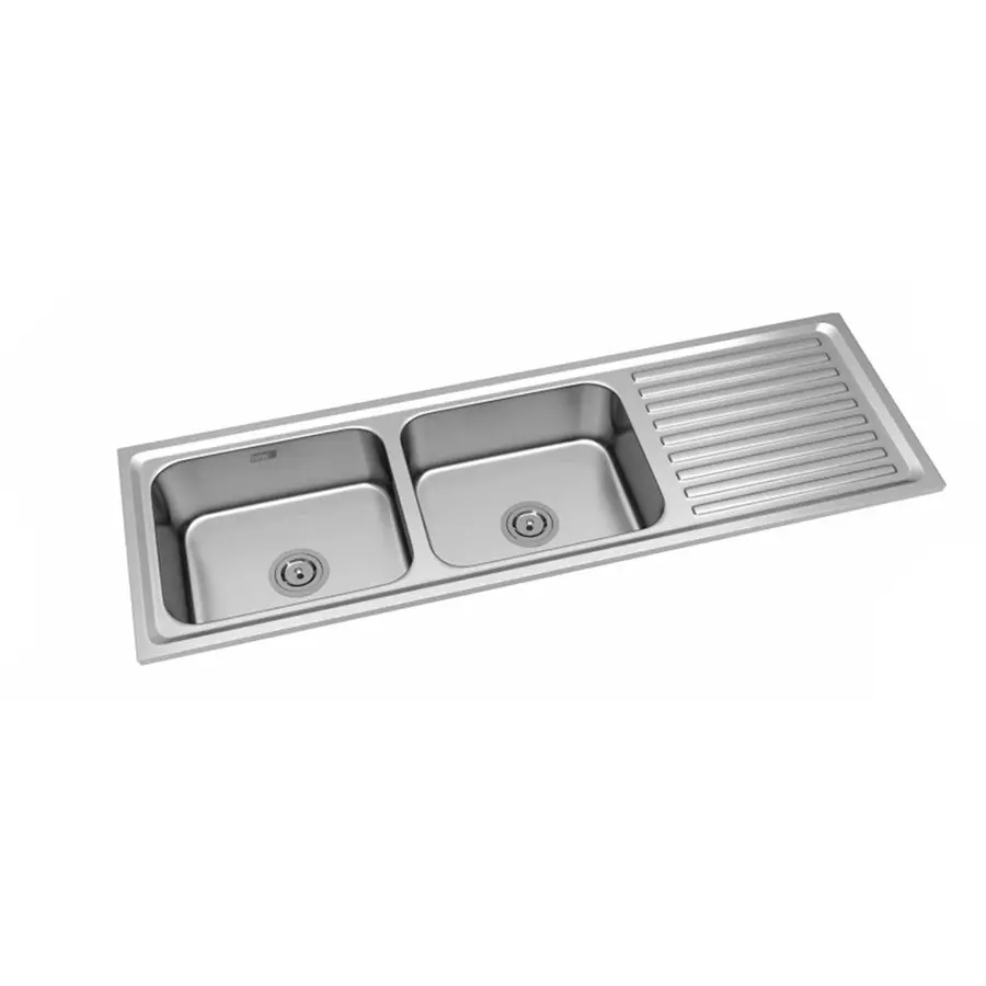 Lotus Studio Series Solitaire Kitchen Sink 1143x508x203 mm Size and 406x356 mm Bowl Stainless Steel Hairline Silver Finish, LSDBSDS-01
