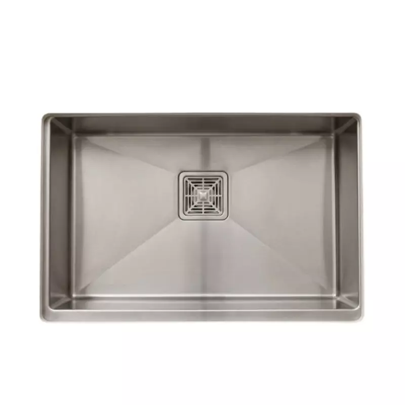 Aquai Single Bowl Sink 1 mm Thickness Stainless Steel Curve Corner, Square Coupling for Kitchen Use, Al-SI-241809-1 HM