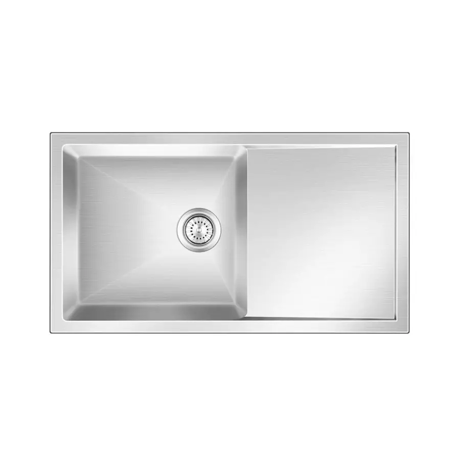 Nirali BG Kitchen Sink Expell Series 915x510 mm (36x20 inch) Hairline Satin Finish Stainless Steel, Eva