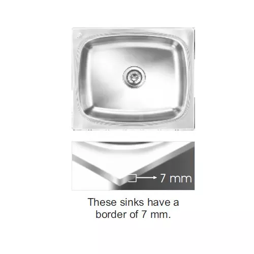 Nirali BG Kitchen Sink Popular Series Big 535x460 mm (21x18 inch) Satin Finish Stainless Steel, Grace Deluxe