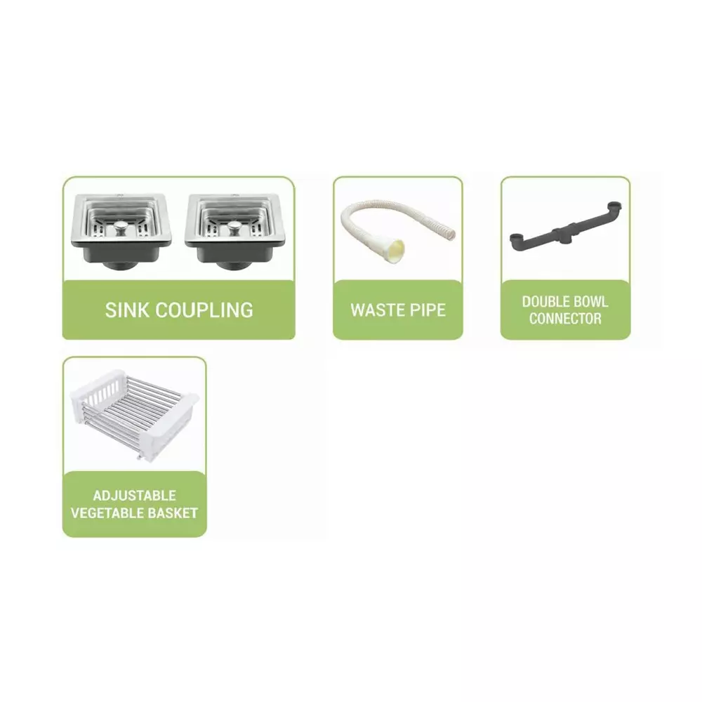 LIPKA Kitchen Sink 1067x508x248 mm Matte Finish Stainless Steel Double Bowl, HMDB04-304