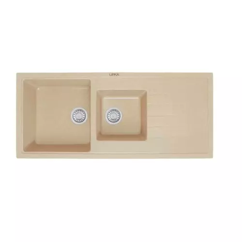 LIPKA Kitchen Sink with Drain Board 1146x493x230 mm Matte Finish Stainless Steel Double Bowl, QZDBD-18-SC