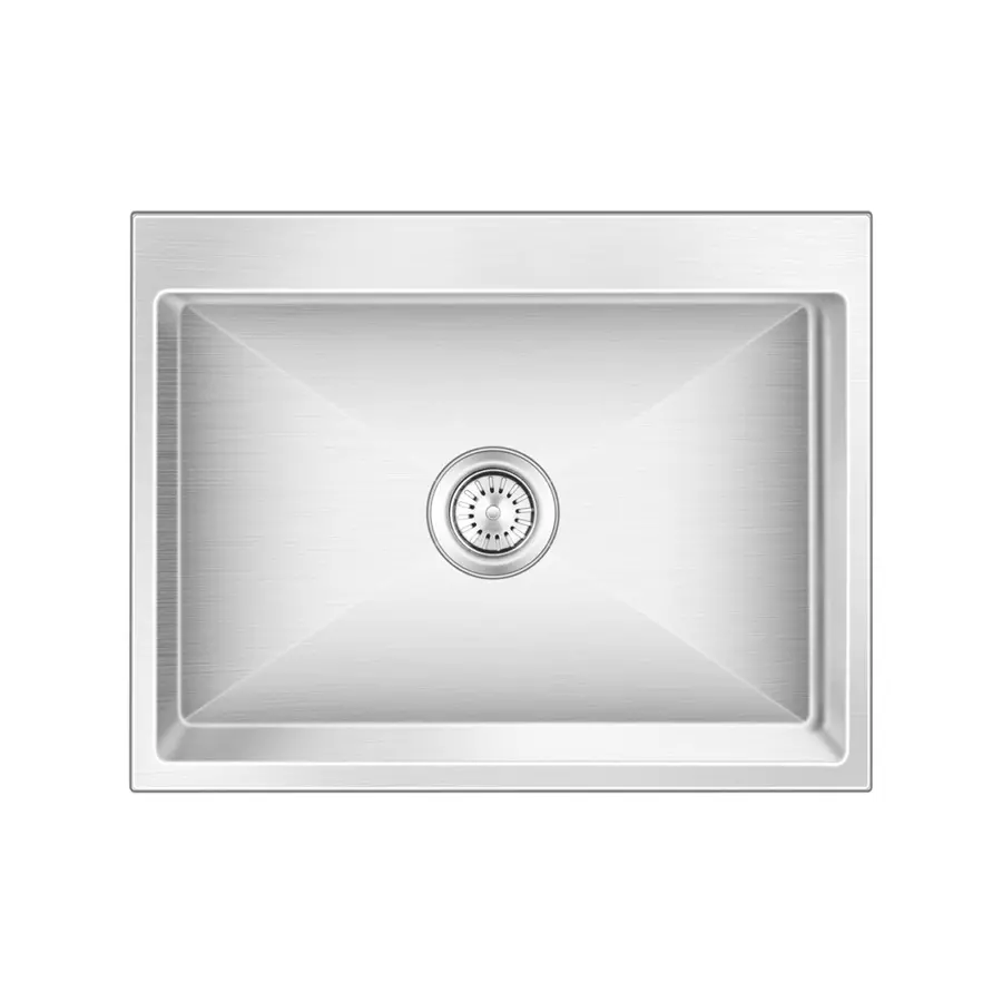 Nirali BG Kitchen Sink Meritox Series 690x535 mm (27x21 inch) Hairline Satin Finish Stainless Steel, Enco