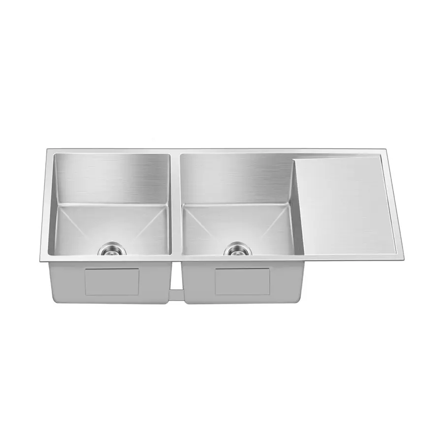 Nirali BG Kitchen Sink Meritox Series 1160x470 mm (45½x18½ inch) Hairline Satin Finish Stainless Steel, Ellery