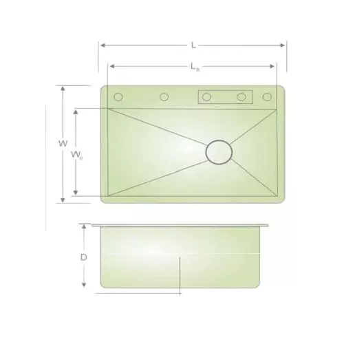 LIPKA WATERFALL Kitchen Sink 750x450x240 mm Matte Finish Stainless Steel Single Bowl, HMSB16WF-SILVER-304