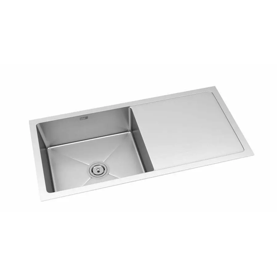 Lotus Fashion Series Retro Kitchen Sink 1143x508x228 mm Size and 559x457 mm Bowl Stainless Steel Hairline Silver Finish, LFSBSDR-06