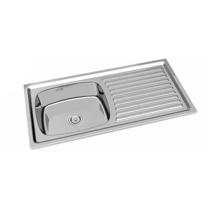 Lotus Studio Series Passion Kitchen Sink 914x457x203 mm Size and 406x356 mm Bowl Stainless Steel Hairline Silver Finish, LSSBSDP-01