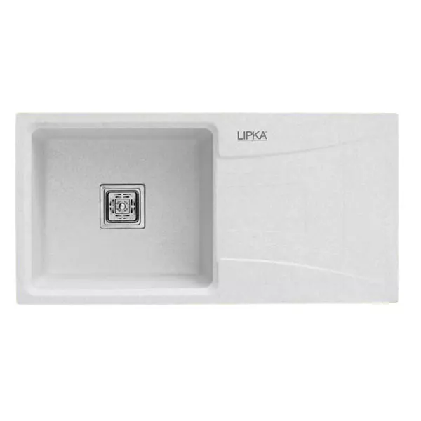 LIPKA Kitchen Sink with Drain Board 990x494x232 mm Matte Finish Stainless Steel Single Bowl, QZSBD17-CW