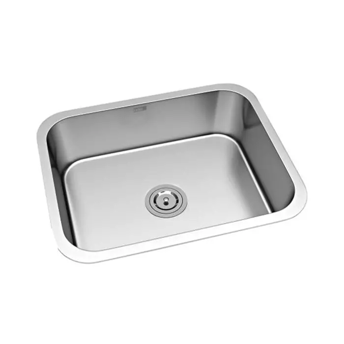 Lotus Glamour Series Allure Kitchen Sink 508x432x203 mm Size and 457x381 mm Bowl Stainless Steel Hairline Silver Finish, LGSBA-02