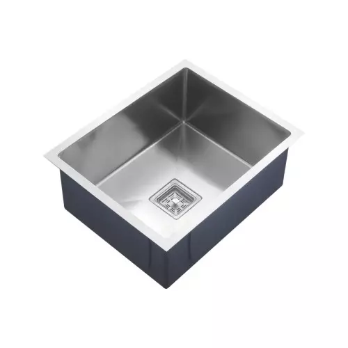 Aguar Single Bowl Kitchen Sink Silver Matt Finish 18x16 Inch (457.2x406.4 mm) Size Stainless Steel 304 Material Grade