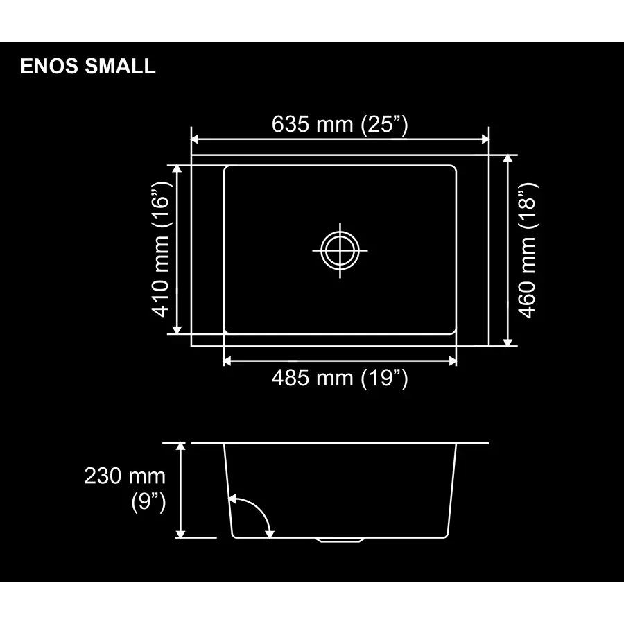 Nirali BG Kitchen Sink Meritox Series Small 635x460 mm (25x18 inch) Hairline Satin Finish Stainless Steel, Enos