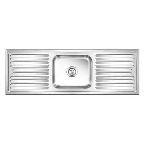 Nirali BG Kitchen Sink Popular Series Big 1500x510 mm (59x20 inch) Satin Finish Stainless Steel, Elegant Glory