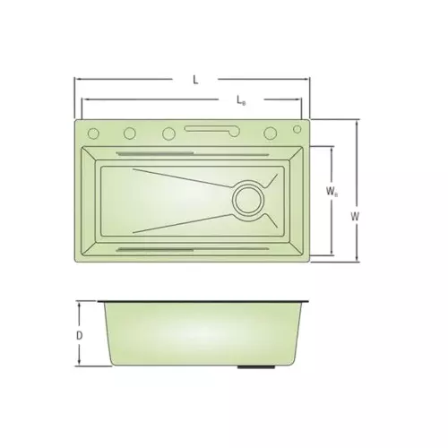 LIPKA WATERFALL Kitchen Sink 750x450x215 mm Matte Finish Stainless Steel Single Bowl, HMSB16PN-SILVER-304