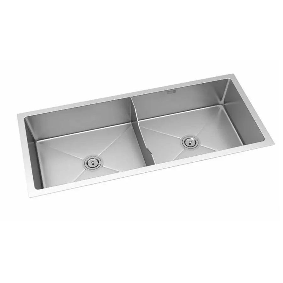 Lotus Fashion Series Renolt Kitchen Sink 940x457x228 mm Size and 444x406 mm Bowl Stainless Steel Hairline Silver Finish, LFSBR-01