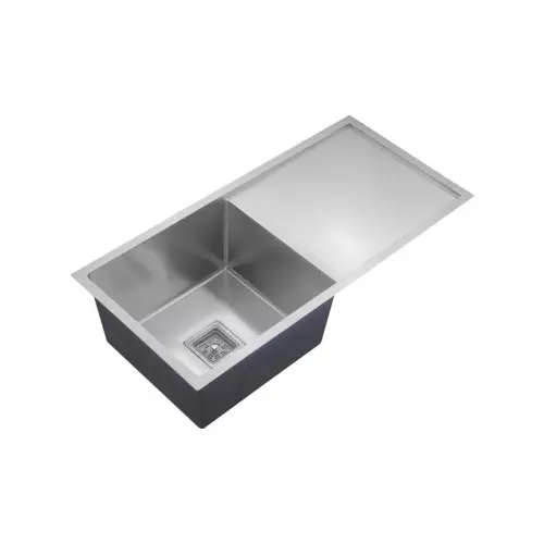 Aguar Single Bowl with Drainboard Kitchen Sink Silver Matt Finish 37x18 Inch (939.8x457.2 mm) Size Stainless Steel 304 Material Grade