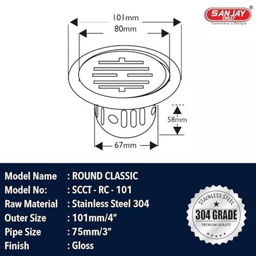Sanjay Chilly Round Classic Cockroach Trap Sliver 101.6 mm (4 inch), SCCT-RC-101