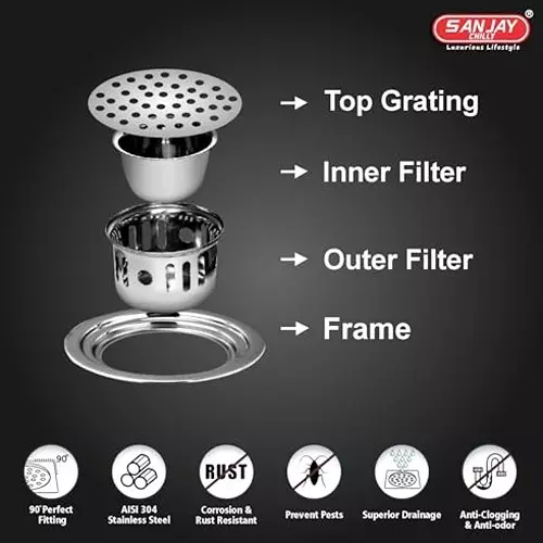 Sanjay Chilly Round Cockroach Trap Sliver 76.2 mm (‎3 inch), SCCT-R-80