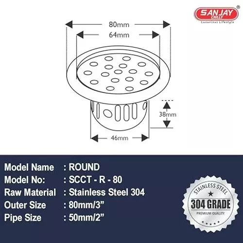 Sanjay Chilly Round Cockroach Trap Sliver 76.2 mm (‎3 inch), SCCT-R-80