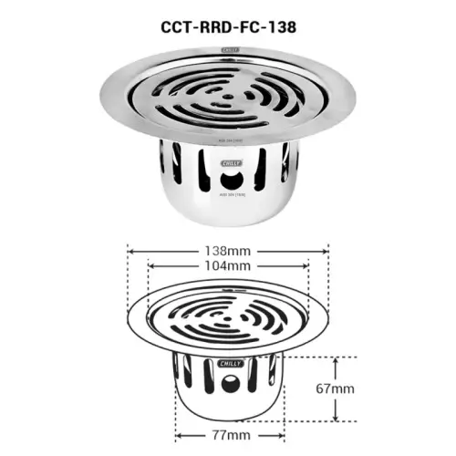 chilly-138-mm-cockroach-trap-stainless-steel-matt-finish-silver-cct-rrdfc-138