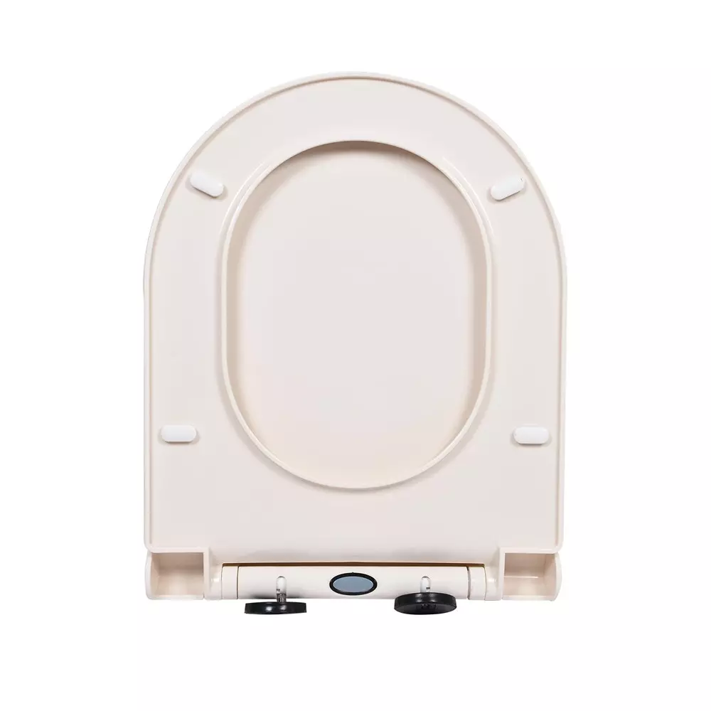 ELEGANT CASA Sleek Toilet Seat Cover Polypropylene (PP) 46X36 cm Ivory, A-18