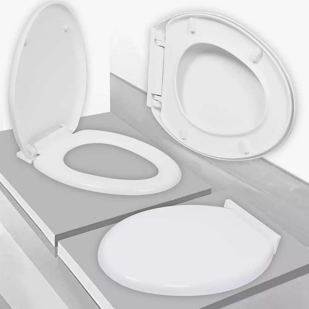 ELEGANT CASA Toilet Seat Cover Polypropylene (PP) 46x36 cm White, EC-2082