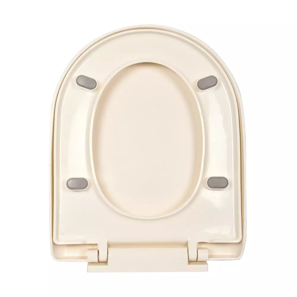ELEGANT CASA Sleek Toilet Seat Cover Polypropylene (PP) 43x35 cm Ivory, A-11