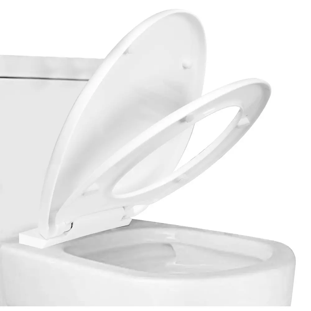 ELEGANT CASA Sleek Toilet Seat Cover Polypropylene (PP) 46x36 cm White, A-18