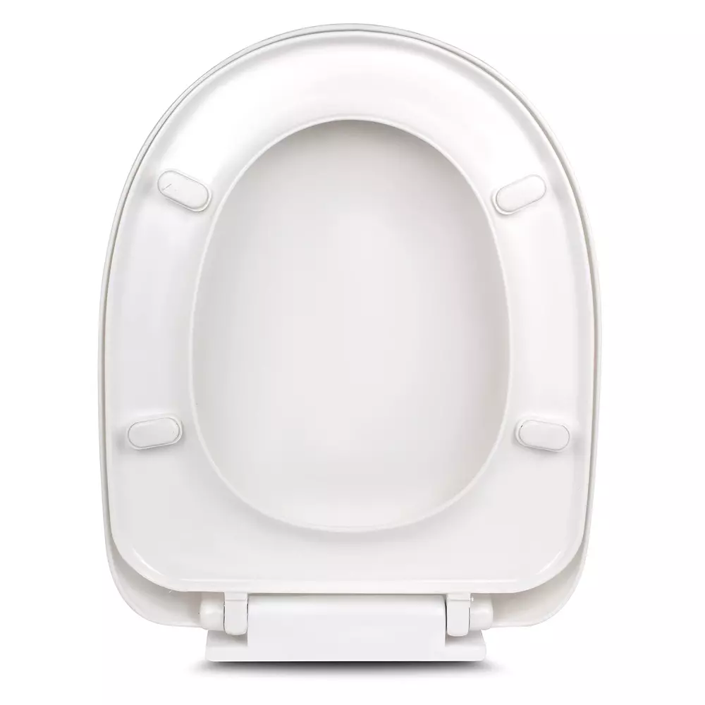 ELEGANT CASA Toilet Seat Cover Polypropylene (PP) 42x34 cm White Oval Shape, A-16