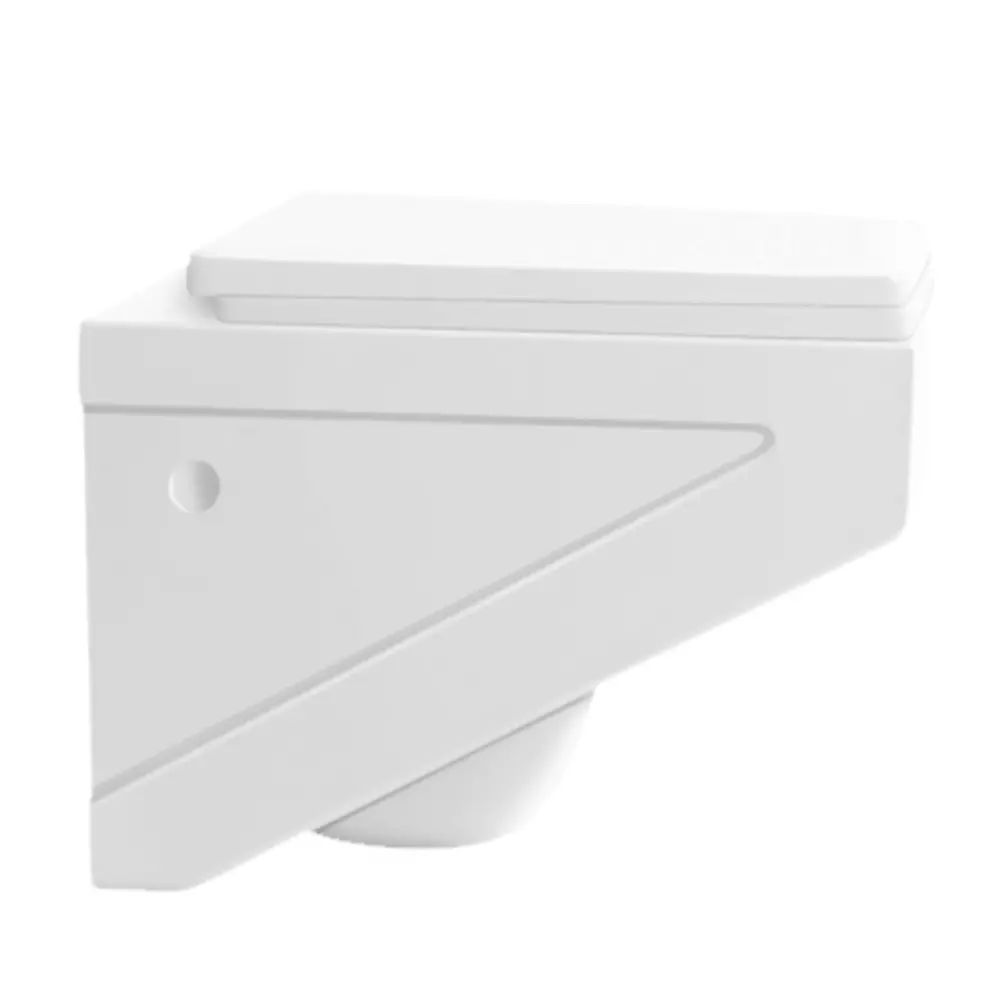 ELEGANT CASA Wall Hung Commode Ceramic 52x37x35 cm White, Toilet SeatEC-14