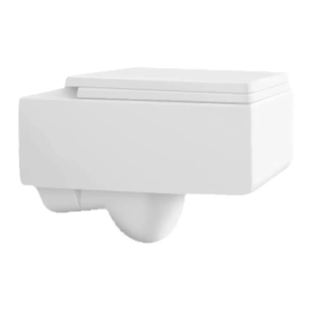 ELEGANT CASA Wall Hung Commode Ceramic 52x37x35 cm White, Toilet SeatEC-20