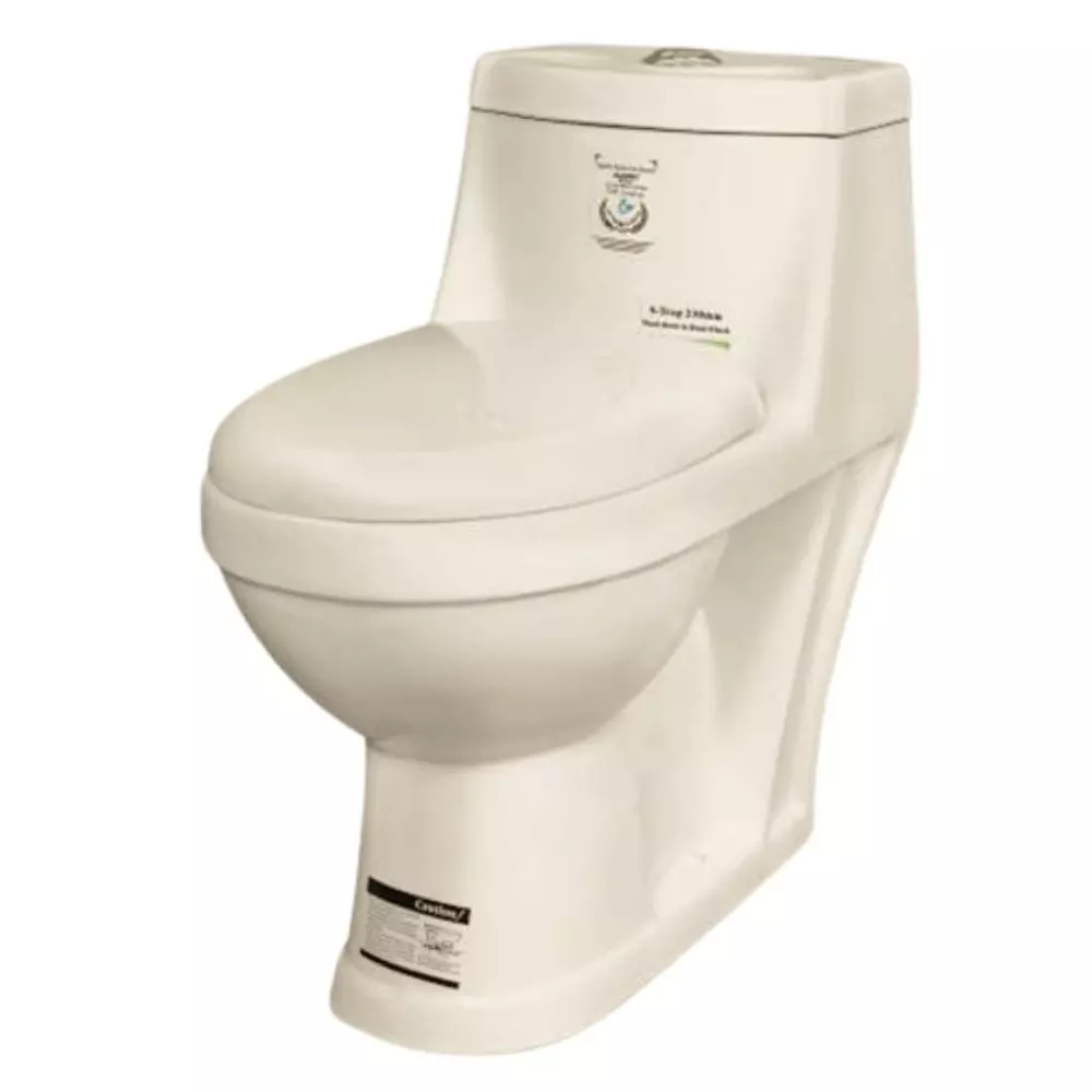 ELEGANT CASA Wash Down Toilet Seat Ceramic 100 mm Oval, 2156-4" Ivory