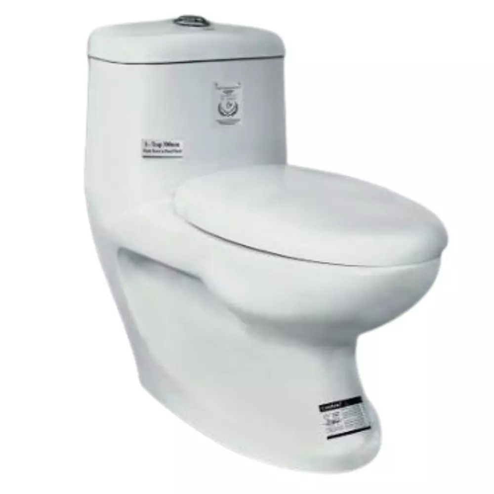 ELEGANT CASA Wash Down Toilet Seat Ceramic 300 mm Oval, 2082-12" White