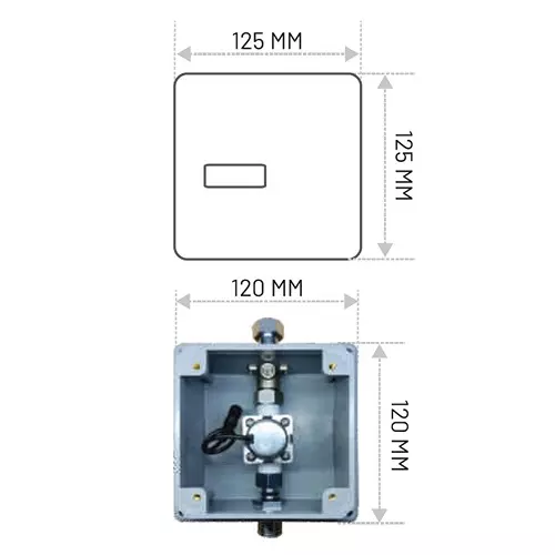 Bharat Photon Concealed Urinal Flusher Battery & Adapter Powered 6 V AC/DC 50-650 mm Sensing Distance and 0.02 Mpa-0.8 Mpa Working Pressure, BP-U642