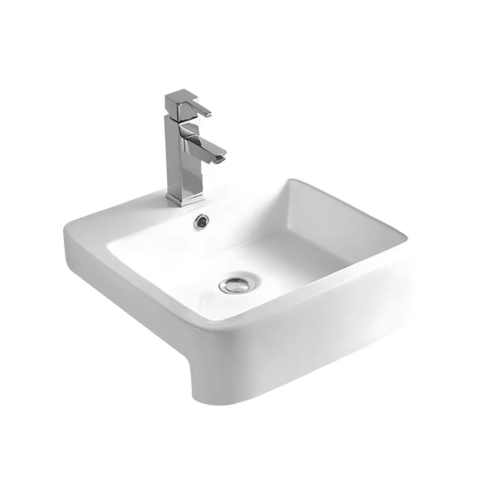ELEGANT CASA Tabletop Wash Basin Ceramic 48x48x15 cm Light Ivory, EC-484