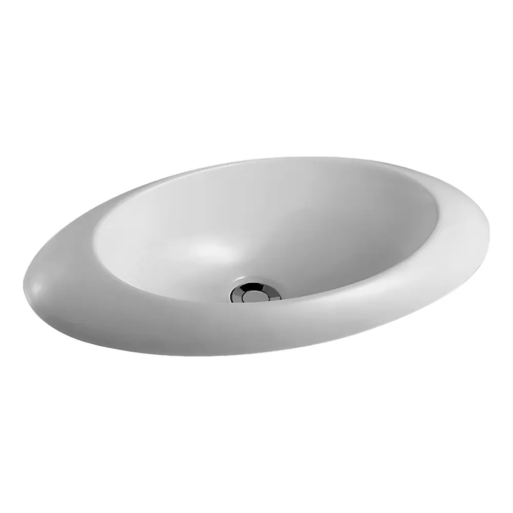 ELEGANT CASA Tabletop Wash Basin Ceramic 33x62x10 cm Light Ivory, EC-464