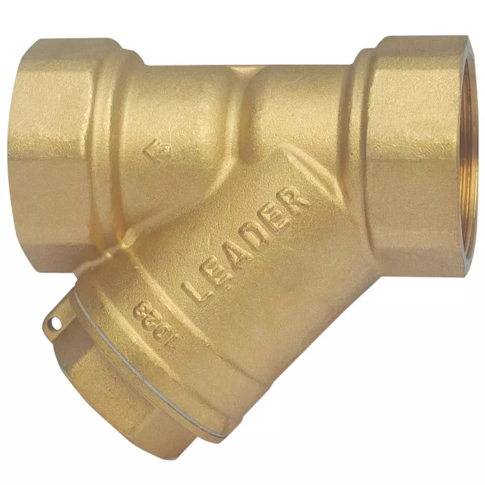 Leader Y-Type Strainer 40 mm (1-1/2 inch) Forged Brass Body PN-20 Pressure/Class Rating Size Code I, FLB 230