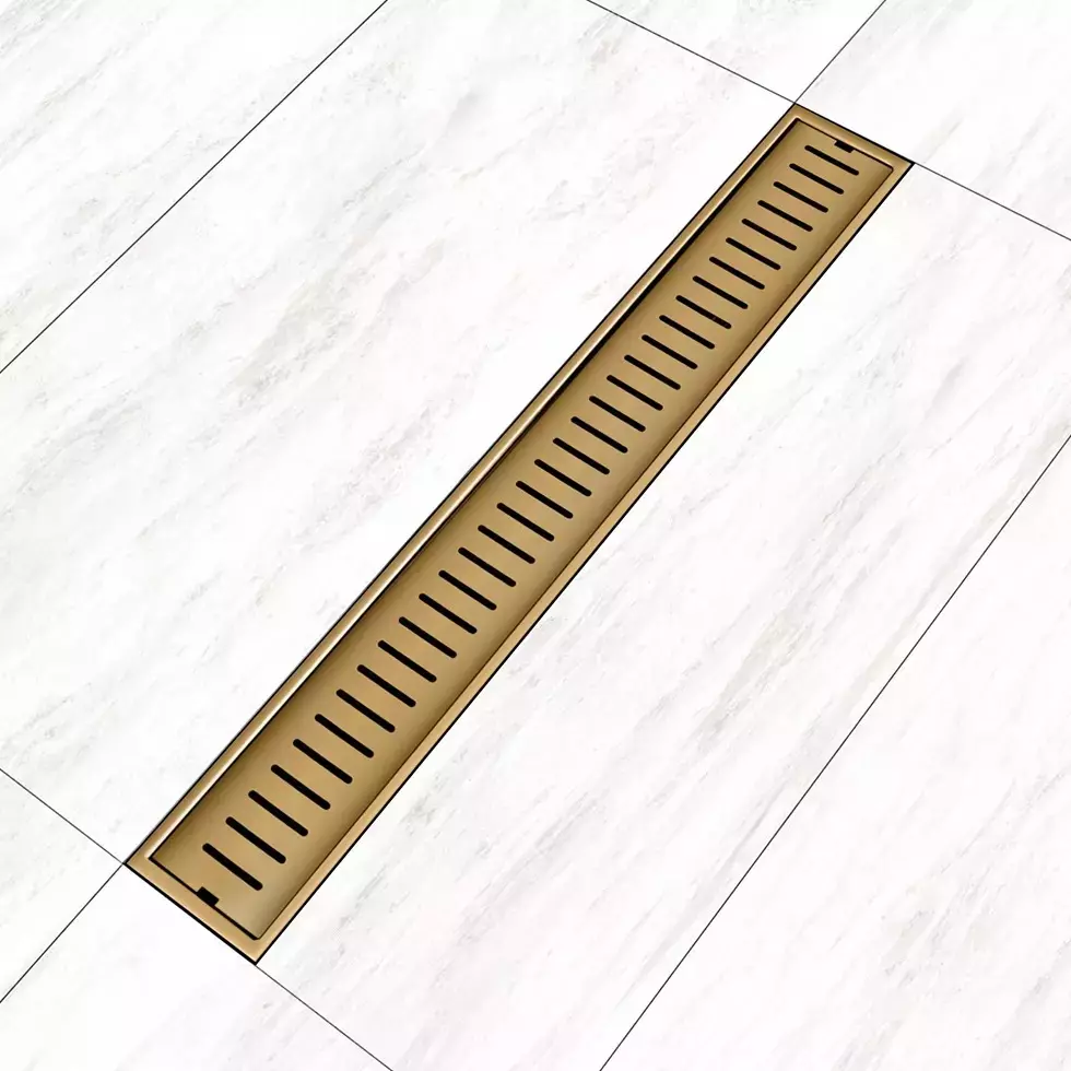 Sanjay Chilly Classic Shower Drain Channel Brushed Bronze 100x900 mm (‎4 x 36 inch), ‎SCDCBB-900