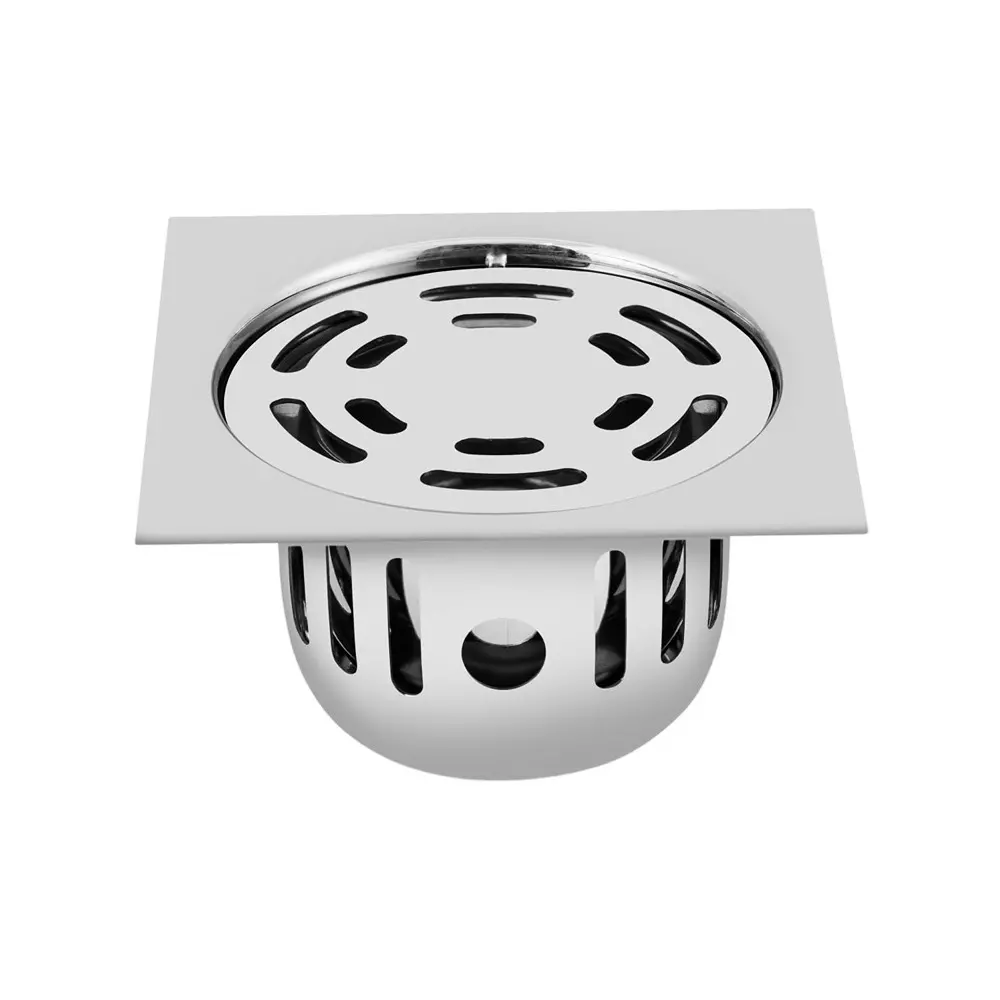 Sanjay Chilly Square Ringo Floor Drainer with Cockroach Trap Sliver 101 x 101 mm, ‎SCCT-SR-101