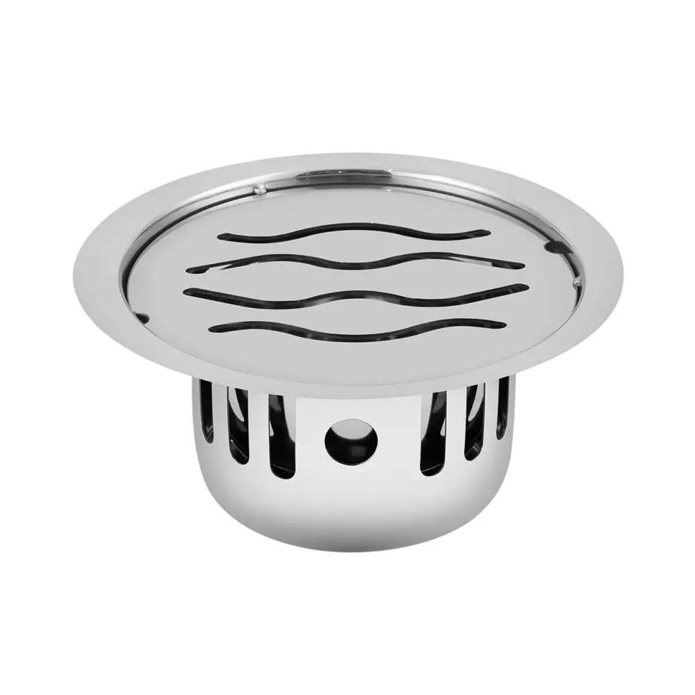 Sanjay Chilly Round Wave Floor Drainer with Cockroach Trap Sliver 127 mm, ‎SCCT-RW-127