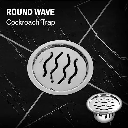 Sanjay Chilly Round Wave Floor Drainer with Cockroach Trap Sliver 127 mm, ‎SCCT-RW-127