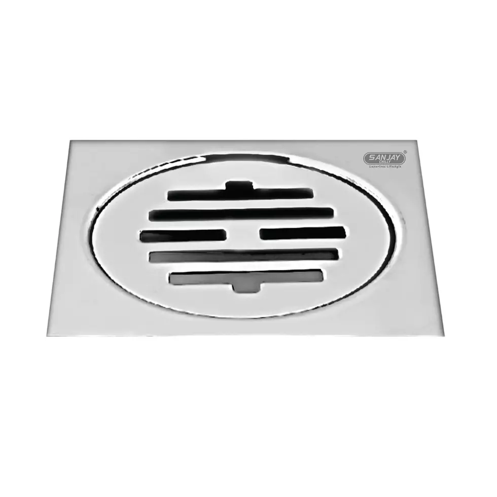Sanjay Chilly Tof Square Classic Floor Drainer Silver 101 x 101 mm, TOF-SC-101