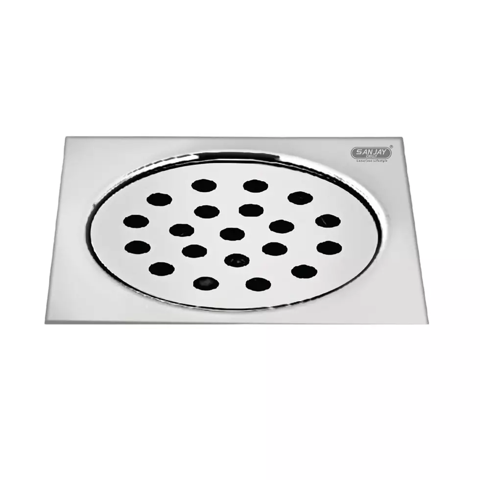 Sanjay Chilly Tof Square Floor Drainer Silver, TOF-S