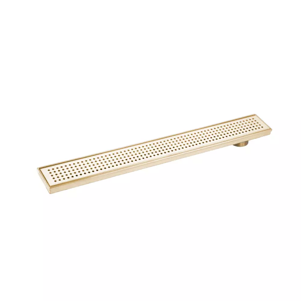 PLATO GIRARE Extra Heavy Shower Drainer 100x600 mm Gold Finish with Brass Coupler, 9563