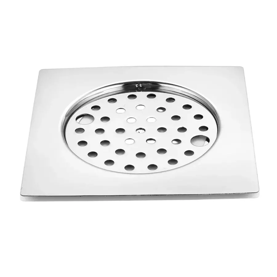 CASLLA Floor Drain Grating Classic 6 inch (150 mm) Stainless Steel 304 Glossy Finish Square, FG-SS304-601B
